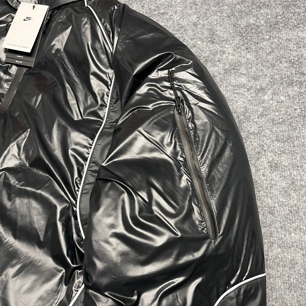 Nike Bubble Jacket Men Large Black Anthracite Puffer Loose Fit Down Fill II3869 - Picture 5 of 16